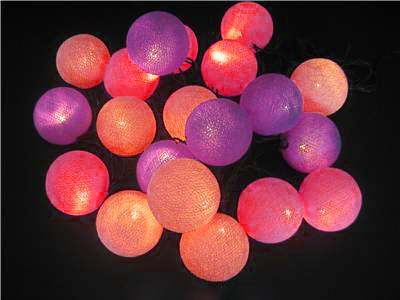 Purple Pinks Cotton Ball Girl Party fairy lights